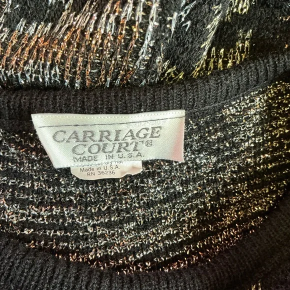 Vtg 80s sparkly geometric oversized sweater - Picture 2 of 12